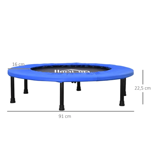 Fitness trampoline Ø91 cm mini trampoline met antislip voeten trampoline 100kg belastbaar voor volwassenen trampoline voor indoor outdoor springen 4