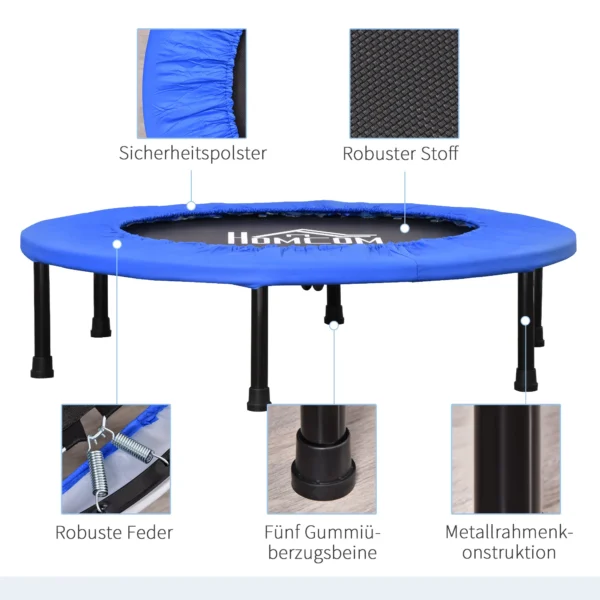 Fitness trampoline Ø91 cm mini trampoline met antislip voeten trampoline 100kg belastbaar voor volwassenen trampoline voor indoor outdoor springen 5