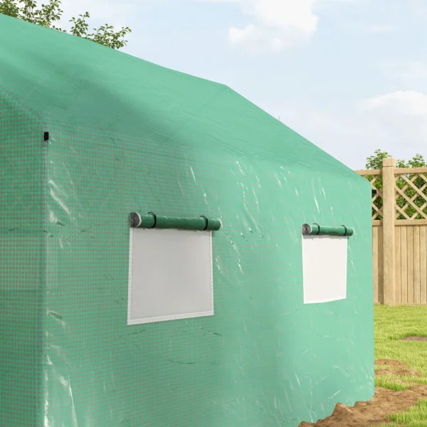 Foliekas 2x3x2m winddicht met rolraam & uv bescherming, ideaal voor tomaten, stabiele staalconstructie in groen 10