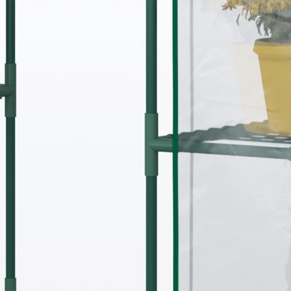 Foliekas bevaarbaar tomatenkas 142x73x195cm met 6 planken, transparant voor tuin & planten 9