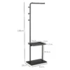 Garderoberek kledingrek met haken & dienblad voor kleding & hoeden, gang & ingang, 45x28x148 cm zwart 4