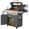 Gasgrill 12 kw grillwagen inkl 5 branders zijkoker rol drukminderer deksel gasslang 2 verwarmingszones thermometer zijplanken, bbq tuinbarbecue voor balkon, grill 135 x 54 x 110 cm 1