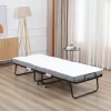 Gastenbed vouwbed met wielen, staal + schuimstof, wit + zwart, 200x75x42,5cm 2