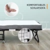Gastenbed vouwbed met wielen, staal + schuimstof, wit + zwart, 200x75x42,5cm 7
