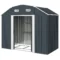 Gereedschapshuis staal 2,7m² gereedschapsschuur uv bescherming tuinkast 2 schuifdeuren rek fundering donkergrijs 238x132x198,5cm 1