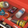 Gereedschapskoffer compacte gereedschapskist zonder gereedschap, met 4 laden, slot, staal, rood, 45x24,5x32,5cm 9