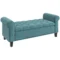 Gestoffeerde bank, bedbank, zitbank in fluweel look, halbank met opslagruimte voor slaapkamer, tot 120 kg belastbaar, groen, 126 x 48,5 x 47 cm 1