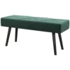 Gestoffeerde bank in fluweel look, zitbank, bedbank, gangbank in x patroon tot 120 kg voor slaapkamer 100x36x45 cm in groen 1