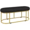 Gestoffeerde bank met fluwelen look, zitbank, bedbank, make up bank, gangbank voor woonkamer, tot 200 kg, staal, blauw 1