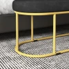 Gestoffeerde bank met fluwelen look, zitbank, bedbank, make up bank, gangbank voor woonkamer, tot 200 kg, staal, blauw 9