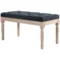 Gestoffeerde bank vintage 80x40x43cm zitbank bedbank gangbank met knoppen in linnenlook tot 120kg donkergrijs 1