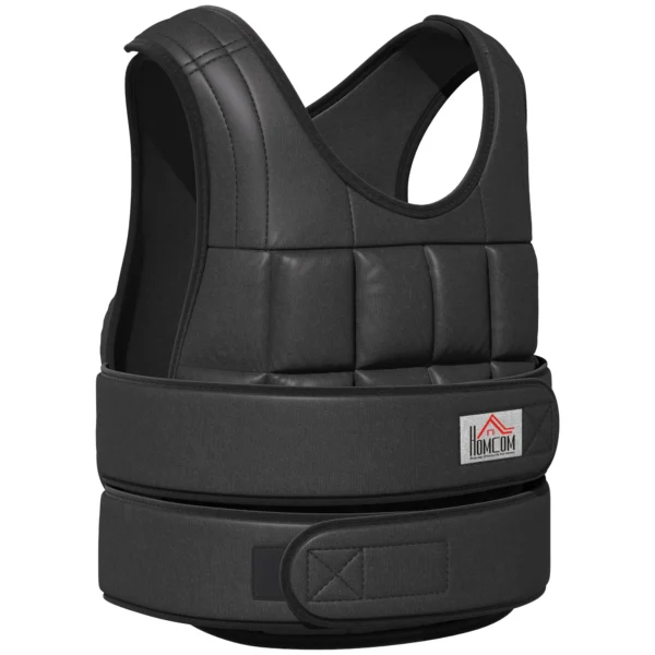 Gewichtsvest 30 kg verstelbaar met 35 gewichtszakken voor krachttraining gemaakt van oxford metaal zwart 60x50cm 1