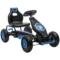 Gokart kinderwagen blauw zwart met verstelbare zitplaats, rubberen banden, pedaal, handrem vanaf 5 jaar voor buitenplezier 1