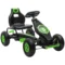 Gokart kinderwagen met verstelbare zitting en rubberen banden, pedaal & handrem, vanaf 5 jaar, groen zwart voor buitenavonturen 1