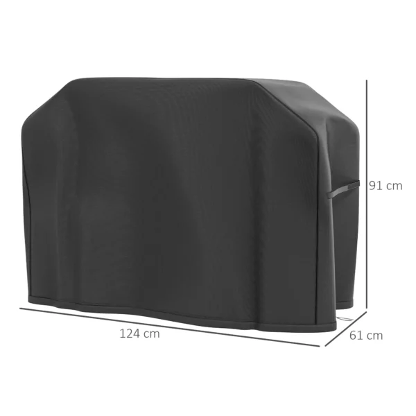 Grillhoes bbq beschermhoes weerbestendig met klittenbandsluitingen voor gasgrill 124x61x91cm oxford zwart 4