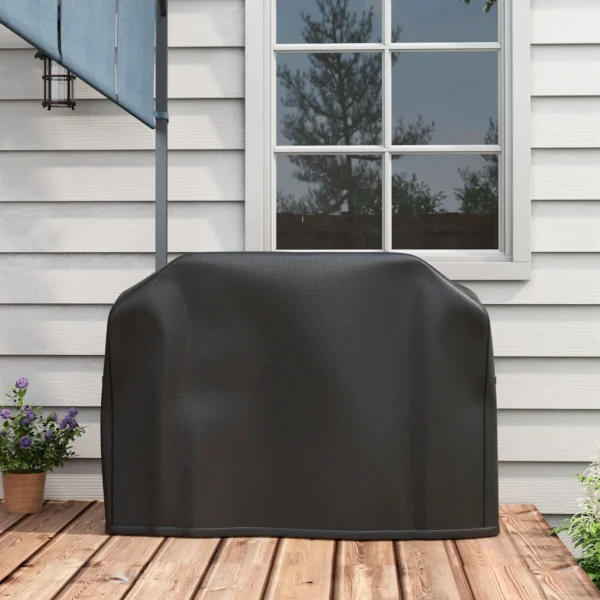 Grillhoes bbq beschermhoes weerbestendig met klittenbandsluitingen voor gasgrill 124x61x91cm oxford zwart 9