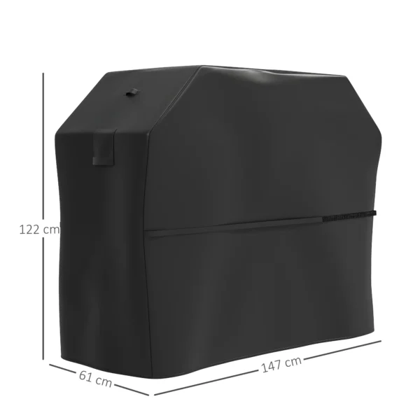 Grillhoes bbq hoes weerbestendig gasgrill afdekhoes met klittenbandsluitingen, 600d oxford, zwart, 147 x 61 x 122cm 4