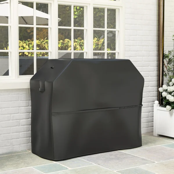 Grillhoes bbq hoes weerbestendig gasgrill afdekhoes met klittenbandsluitingen, 600d oxford, zwart, 147 x 61 x 122cm 7