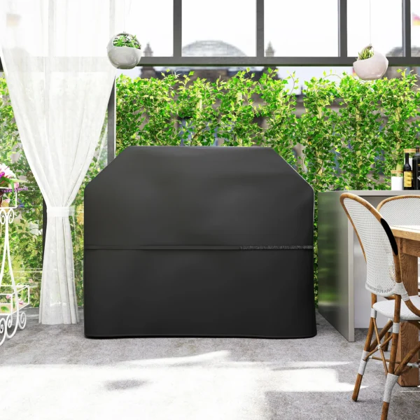Grillhoes bbq hoes weerbestendig gasgrill afdekhoes met klittenbandsluitingen, 600d oxford, zwart, 147 x 61 x 122cm 8