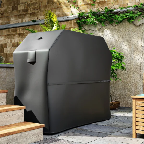 Grillhoes bbq hoes weerbestendig gasgrill afdekhoes met klittenbandsluitingen, 600d oxford, zwart, 147 x 61 x 122cm 9