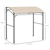 Grillpaviljoen tuinpaviljoen met uv bestendige grillafdekking, stalen frame & haken, polyester, beige, 215x150x220 cm 4