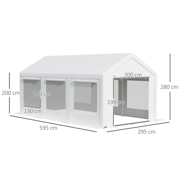 Groot feesttent 6x3m met afneembare zijwanden en ramen voor buiten evenementen, waterdicht en stabiel 4