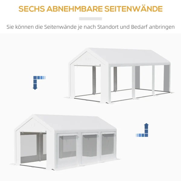 Groot feesttent 6x3m met afneembare zijwanden en ramen voor buiten evenementen, waterdicht en stabiel 7