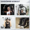 Gym krachtstation, fitnessapparaat, fitnessstation, fitnesscentrum met gewichten, rolvulling, kunstleer, zwart, 148 x 108 x 207 cm 5