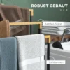 Handdoekenrek badhanddoekhouder met 3 stangen van staal en bamboe in zwart, ideaal voor badkamers 6