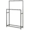 Handdoekenrek, vrijstaand handdoekenstandaard met 2 handdoekstangen, badhanddoekhouder voor badkamer, metaal, 66 x 20 x 110 cm, zwart 1