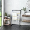 Handdoekenrek, vrijstaande handdoekhouder met 3 handdoekstangen, badhanddoekhouder voor badkamer, staal, zwart 9