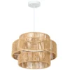 Hanglamp met e27 fitting, boho stijl, plafondlamp met lampenkap van hennep touw voor keuken, eetkamer, lichtbruin 1