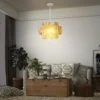 Hanglamp met e27 fitting, boho stijl, plafondlamp met lampenkap van hennep touw voor keuken, eetkamer, lichtbruin 7