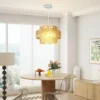 Hanglamp met e27 fitting, boho stijl, plafondlamp met lampenkap van hennep touw voor keuken, eetkamer, lichtbruin 9