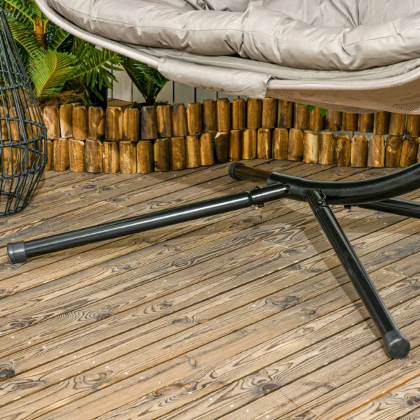 Hangstoel 2 zitter hangstoel met kussens opvouwbare hangschommel tot 240 kg belastbaar polyester staal zandkleur 10