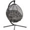 Hangstoel hangmand met frame voor 1 persoon, opvouwbare hangschommel met kussens, staal, 126x118x172cm voor tuin & balkon 1