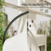 Hangstoel met frame, eivormige hangschommel met zacht, diep kussen, zitkussens, hangmat voor buiten schommelstoel outdoor, terras, tuin, lichtgrijs 8