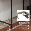 Hoekbureau l vorm pc tafel met plank en lade 135x90x79cm rustiek bruin spaanplaat metaal voor kantoor & thuiskantoor 7