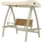 Hollywoodschaukel 2 zits tuinschommel met verstelbaar zonnedak, zijtafel, schommelbank belastbaar tot 240kg, voor tuin, terras, 200 x 120 x 190cm, beige 1