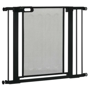Honden deurbeveiligingshek, 75 103 cm, traphek, hondenhek zonder boren, auto close, voor kinderen, katten, staal, zwart 1