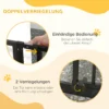 Honden veiligheidshek, 75 145 cm, verstelbaar, 2 weg opening, dubbel vergrendelingssysteem, montage zonder boren, abs, staal, zwart 5