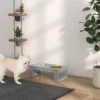 Hondenbak met 2 bakken 0,9 l voerbak verhoogde voerbak kattenvoerbak onderhoudsvriendelijk roestvrij staal grijs 44 x 24 x 15 cm 2