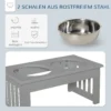 Hondenbak met 2 bakken 0,9 l voerbak verhoogde voerbak kattenvoerbak onderhoudsvriendelijk roestvrij staal grijs 44 x 24 x 15 cm 6
