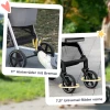 Hondenbuggy 2 in 1 opvouwbaar met remmen en netvensters, veiligheidslijnen, voor honden tot 15kg, lichtgrijs 8