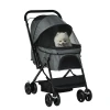 Hondenbuggy hondenwagen voor kleine honden & katten, huisdierwagen pet stroller, oxford donkergrijs, 76,5 x 52 x 95 cm 1