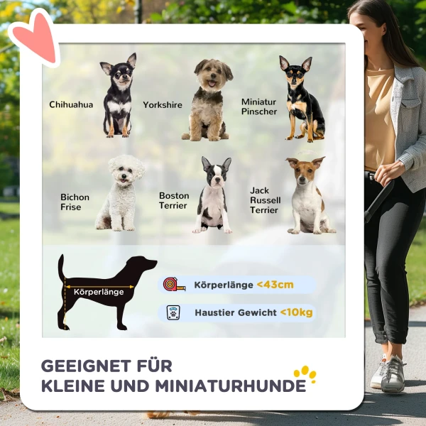 Hondenbuggy hondenwagen voor kleine honden & katten, huisdierwagen pet stroller, oxford donkergrijs, 76,5 x 52 x 95 cm 5