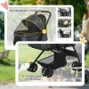 Hondenbuggy hondenwagen voor kleine honden & katten, huisdierwagen pet stroller, oxford donkergrijs, 76,5 x 52 x 95 cm 7