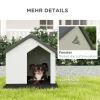 Hondenhok, hondenhuis met asfaltdak, venster, weerbestendig klein dierenhuis, hondengrot voor mini en kleine honden grijs 62 x 61 x 60 cm 9