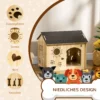 Hondenhok van hout klein dierenhuis met ventilatieopeningen 69 x 50 x 58,5 cm, hondenhuis met dak, indoor mdf eik zwart 5
