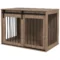 Hondenkooi hondenbox met schuifdeur, binnenhondenhok met houtlook, vergrendeling, voor grote honden tot 30 kg, 98 x 58 x 67 cm, walnoot 1